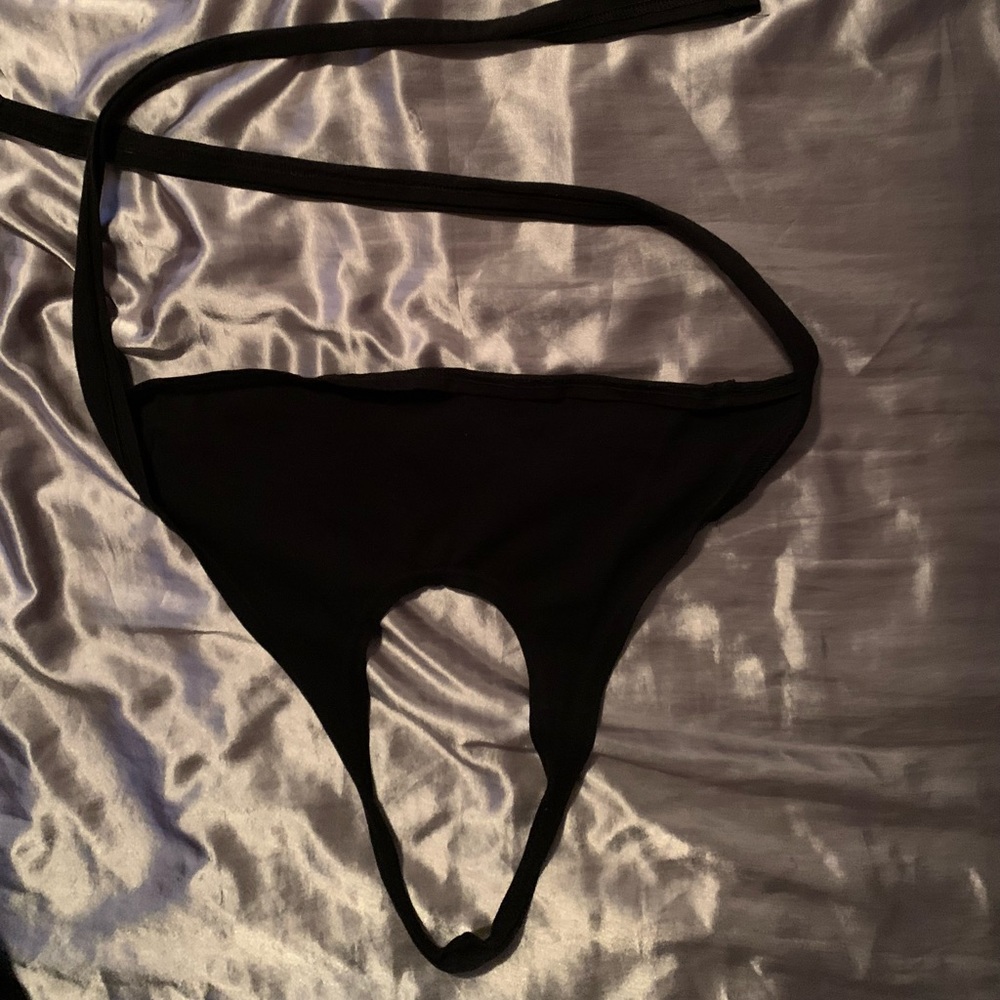 Black halter top.
